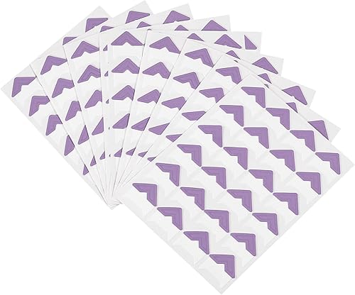 PATIKIL Esquinas de fotos, 10 hojas240 piezas autoadhesivas para montaje de fotos, para diario, álbum, diario, álbum de recortes, color morado