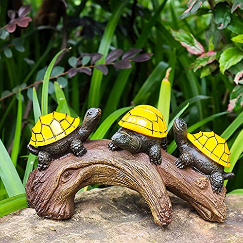 Pearlstar Solar Outdoor Statues Turtle On Log Yard Decor Waterproof Figurine Light Garden Decorations Lawn Ornaments For Patio Backyard Gift For Mom Woman Grandma Lovers thumb #6