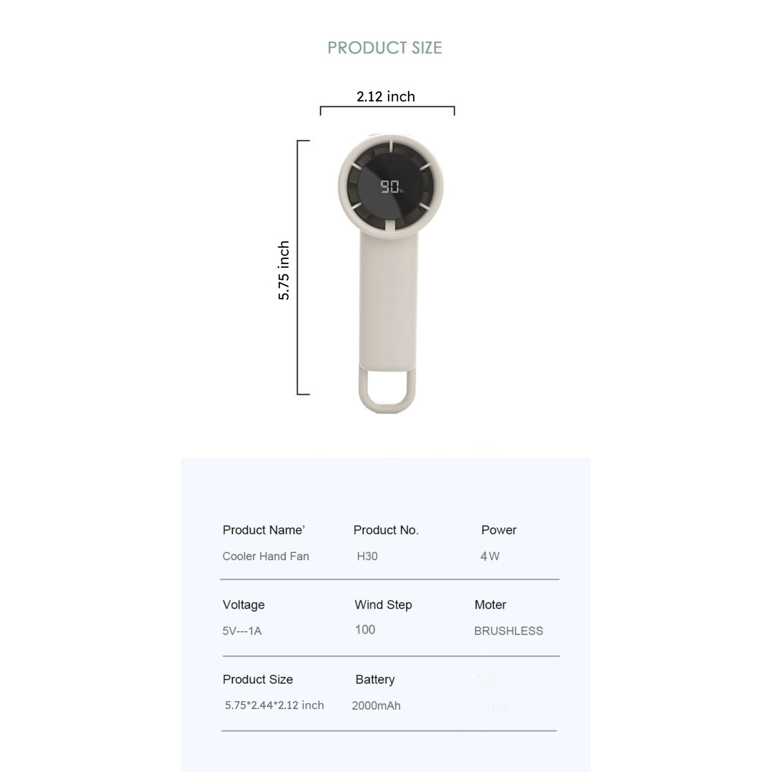MOVEX Mini-Turbo-Ventilator, tragbar, einstellbare Geschwindigkeiten, 1–100 USB, wiederaufladbar, leistungsstark, persönlich, leicht, niedliches Taschen-Design für Reisen, Sommer, Konzert, Make-up