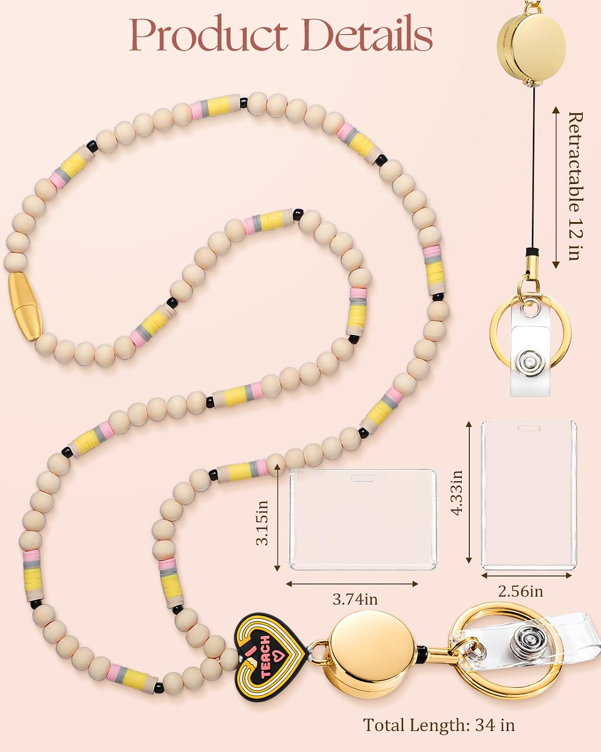 Teacher Gifts Lanyard for ID Badges with Breakaway Clasp Cute image 2