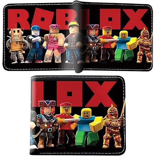 FISAPBXC R-oblox Carteras de Dibujos, R-oblox Anime Cartera de Cuero de Dibujos Niños Billetera Plegable Titular De La Tarjeta Animados Cartera de Cuero Billetera Infantil Regalo para Niñas e Niños