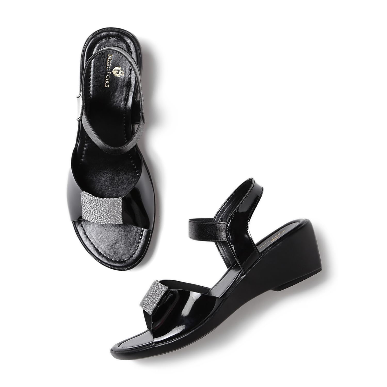 Marc Loire Women’s Comfortable Slip On Open Toe Heels (Black, Numeric_4) (B0CFV3RDS5) Amazon Price History, Amazon Price Tracker