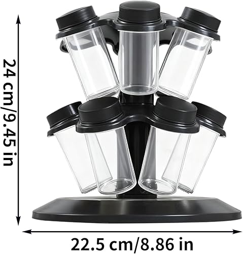Miniatura 2 de Estante para condimentos, diseño giratorio de 360, 8.9 in, organizador de tarros en S, soporte para condimentos de cocina, ahorro de espacio y
