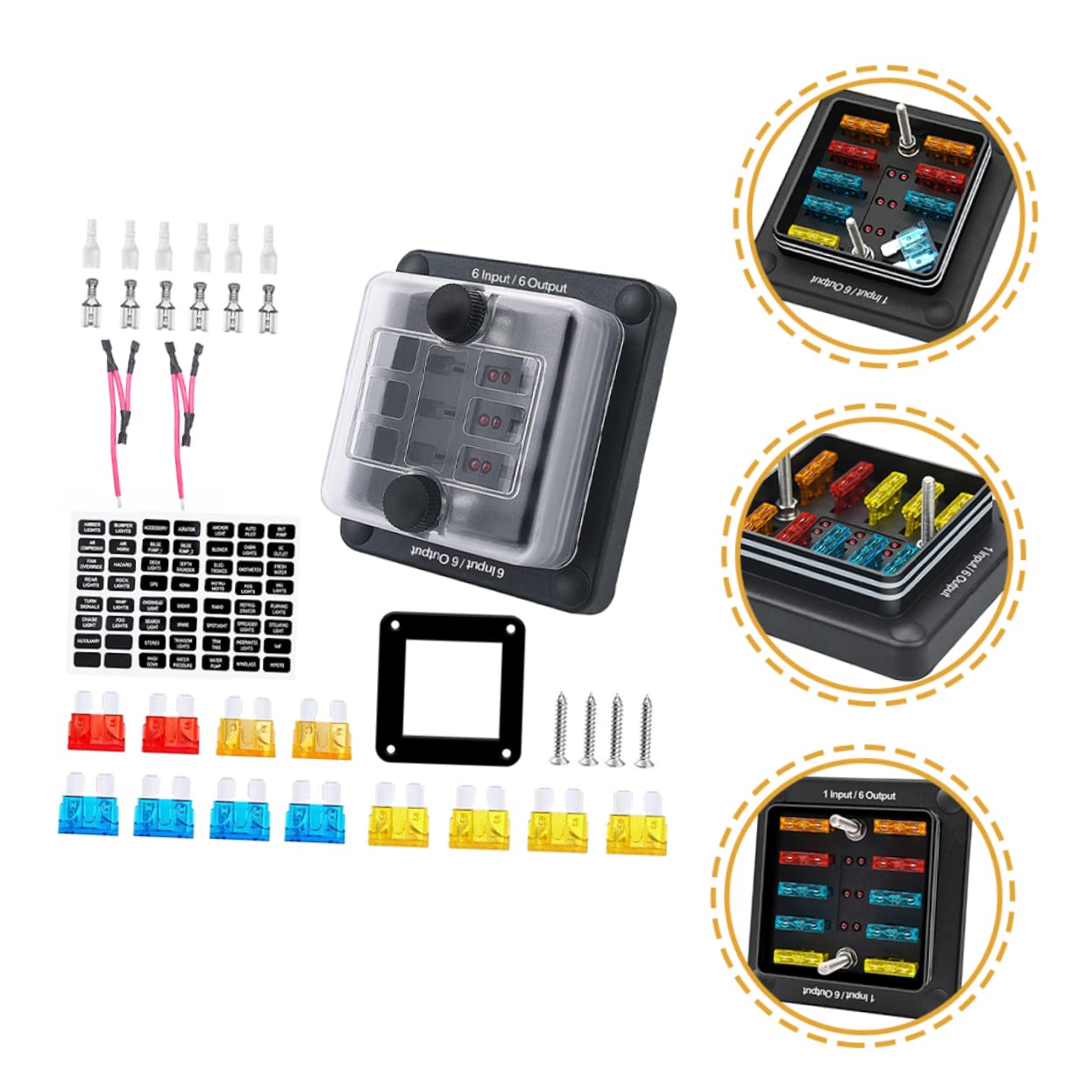 MAGICLULU 1set Output Automotive Fuse Box ATC Compatible Easy Installation Rated Fuse Holder for Cars Boats Rvs Replacement Included