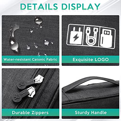 Image of Nylon 2 Layer Gadget Organizer Case,Electronic Accessories Bag,Tech Organizer Pouch for Hard Disk,Pen Drive