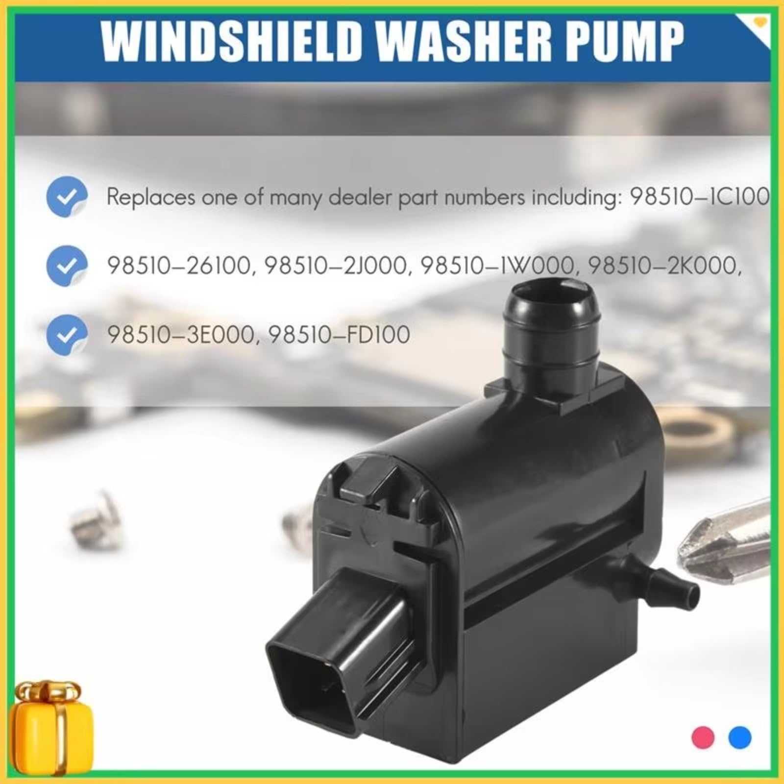 Pumpe Scheibenreinigung Kompatibel Mit K&ia Für Soul 2010–2014 Für Spectra 2007–2009 Auto Für Twin Outlet Scheibenwaschpumpe 98510–26100 98510–1C100
