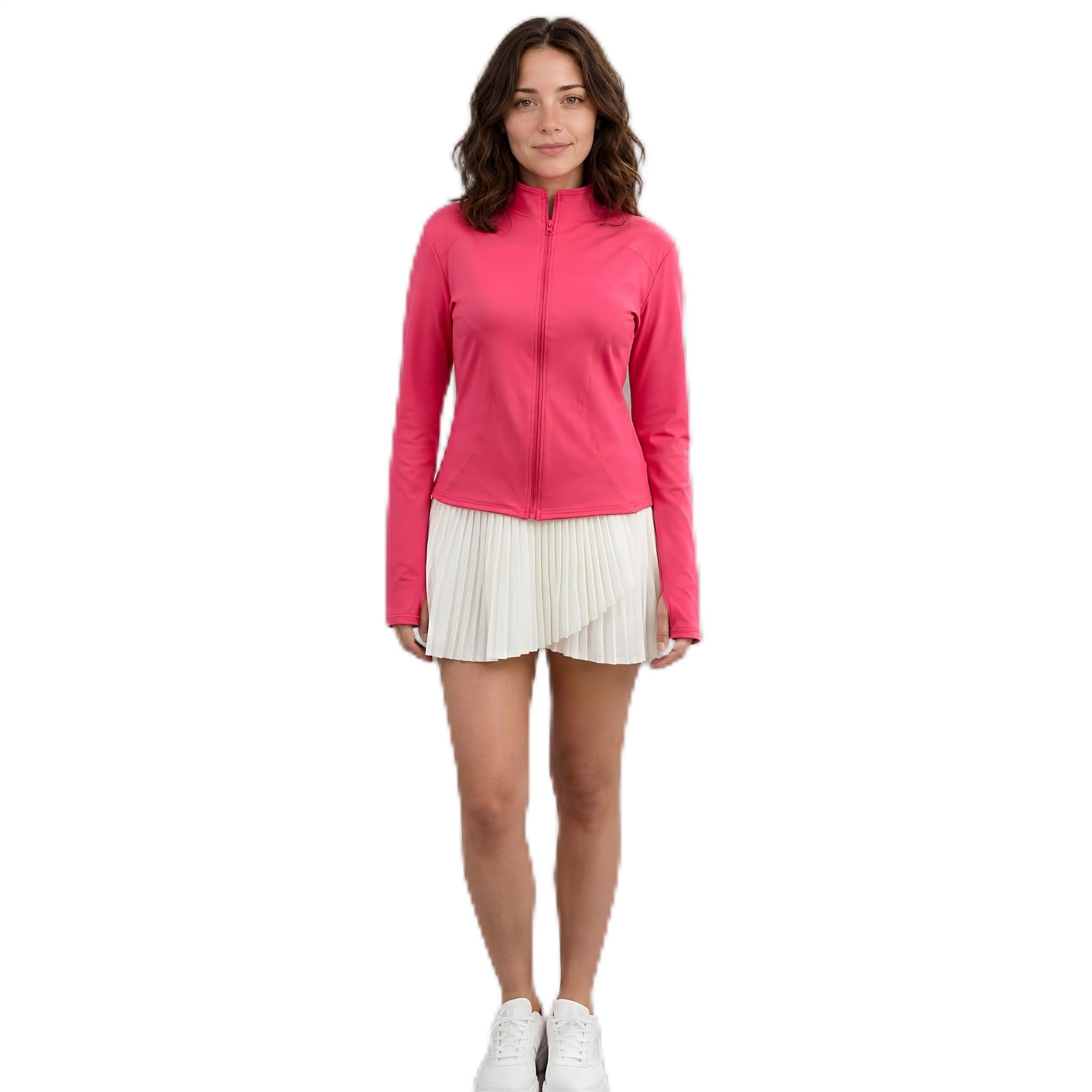 Core Jacket Lightweight Zip-Up Layering Jacket for Women, Stretch Raglan-Sleeve Track Jacket with Zip Pockets for Gym, Yoga, Running & Travel-image-30