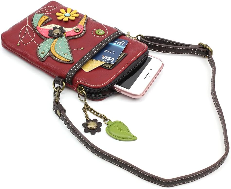 CHALA Bird Collection Cell Phone Crossbody Purse-Women PU Leather/Canvas Multicolor Handbag with Adjustable Strap - Image 3