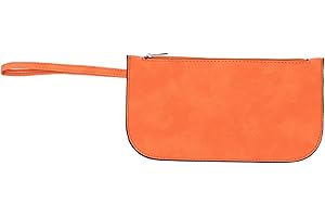 Captivating Faux Suede Wristlet in Vibrant Orange