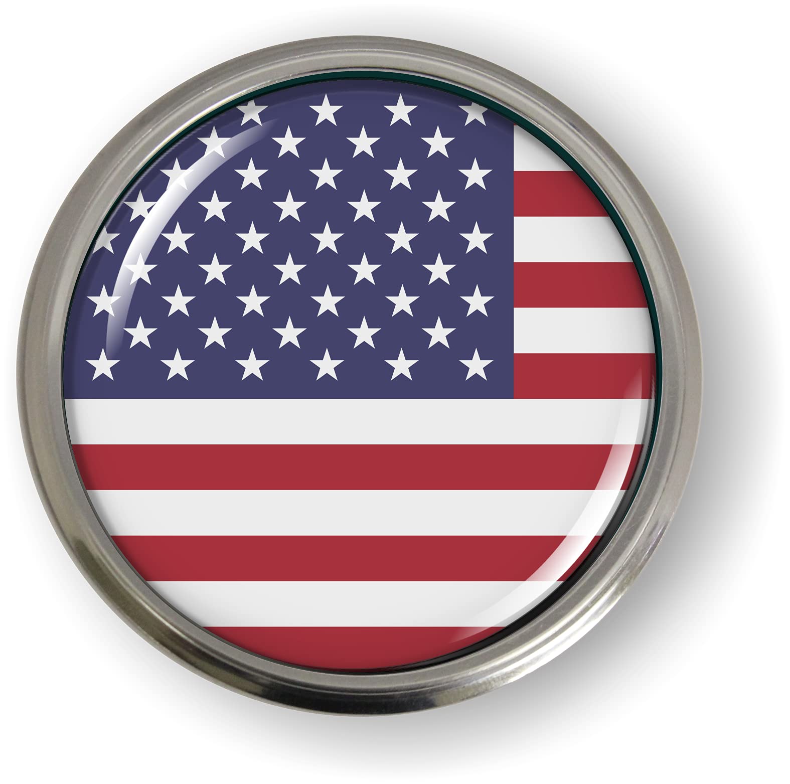 BestLicensePlateFrames American Flag 3D Domed CAR Emblem Badge Sticker Round - Picture 7 of 18