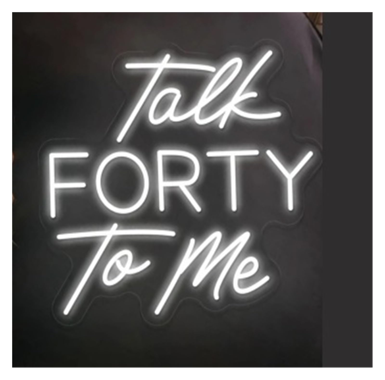 XENITE Hanging Art Neon Signs Talk Forty to Me Neon Sign 40th Birthday Personalzied Atmosphere Home Beauty Salon Wall Hanging Decorative 36x36cm