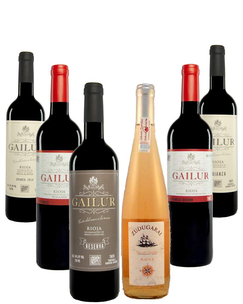 Pack de 6 botellas mixtas (Rioja, Rioja Alavesa y Txakoli Rosado)