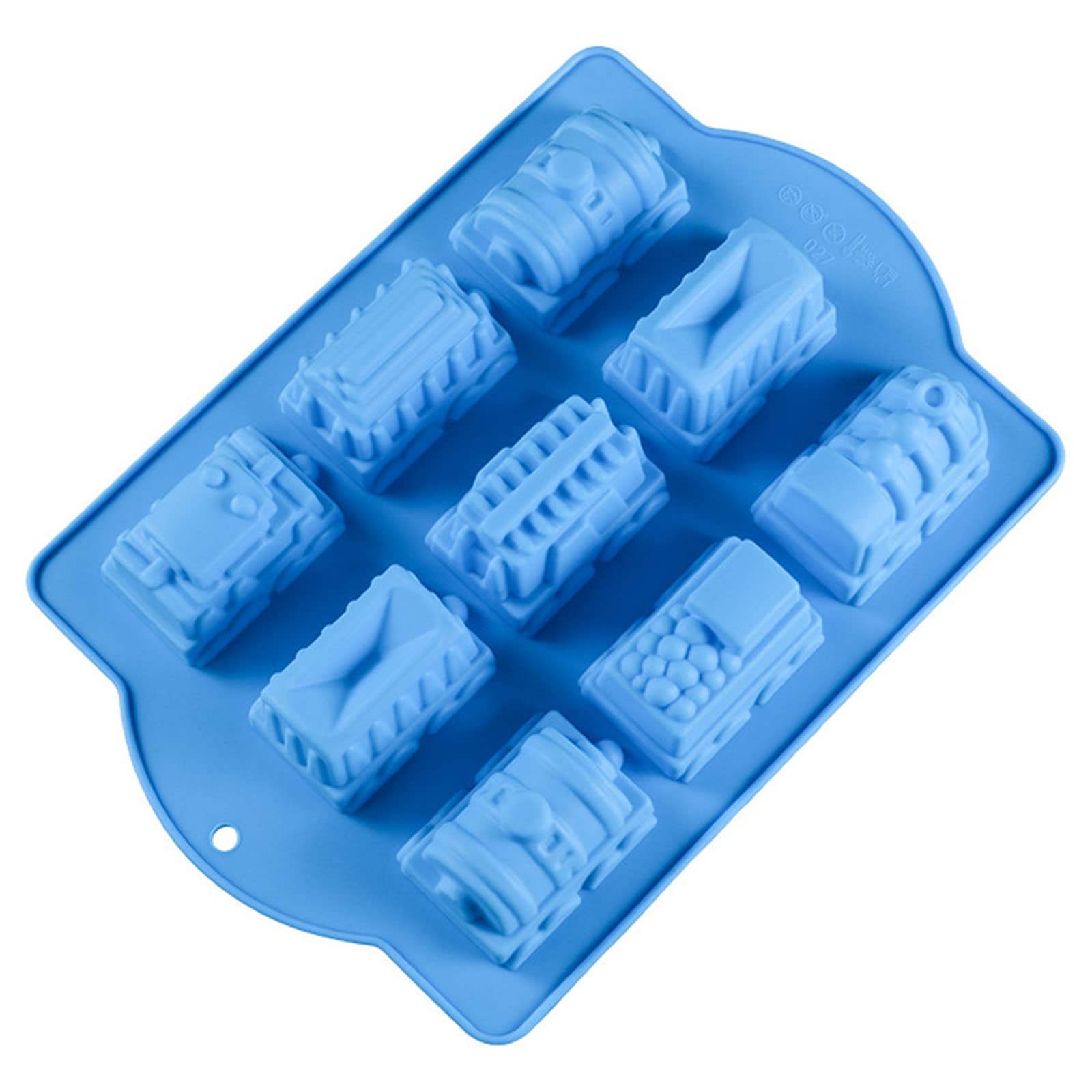 Premium 9-Cavity Train Shape Silicone Baking Mould, FantasyDay Anniversary Birthday Tray-Wedding Festival Party Silicone Cake Mold for Muffin Brownie Cornbread Candy Chocolates Butter Soap Gummy Bread