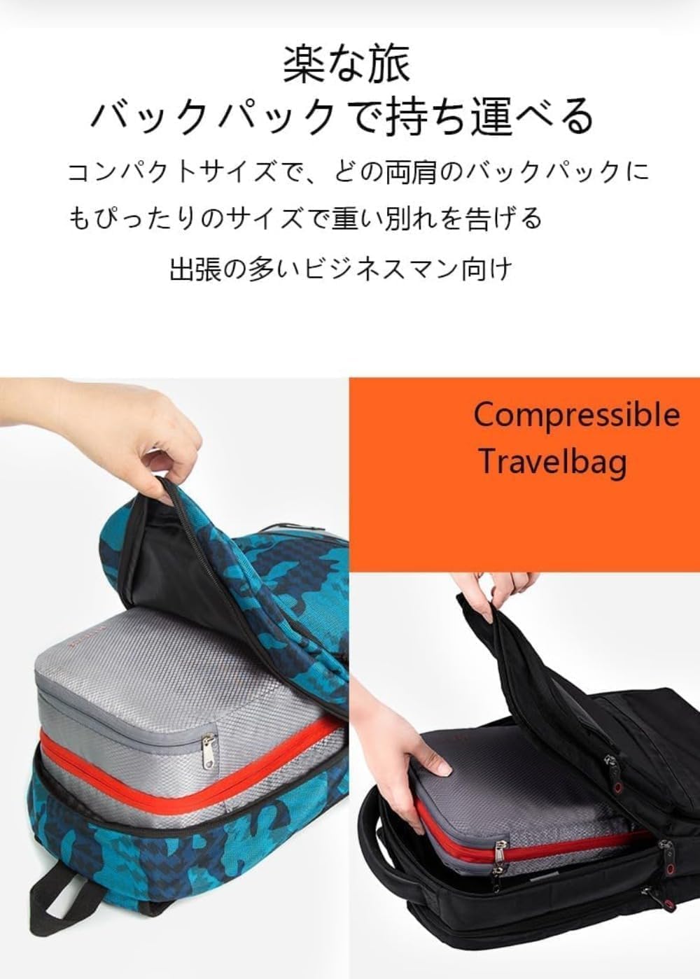 【国内即発】AZIEBAY 二重圧縮収納バッグ旅行用荷物とシューズバッグセット (パープル,4点セット（大・中・小+シューズバッグ）)
