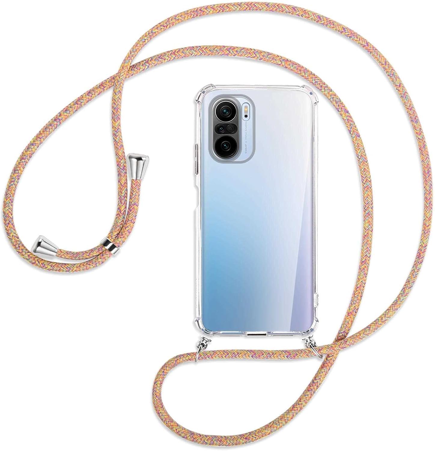 GoodcAcy Cover con Collana per Xiaomi Mi 11,Custodia Silicone Liquido con Cordino per Xiaomi Mi 11,Custodia con Regolabile Collana Case con Laccio Tracolla per Xiaomi Mi 11,Pink