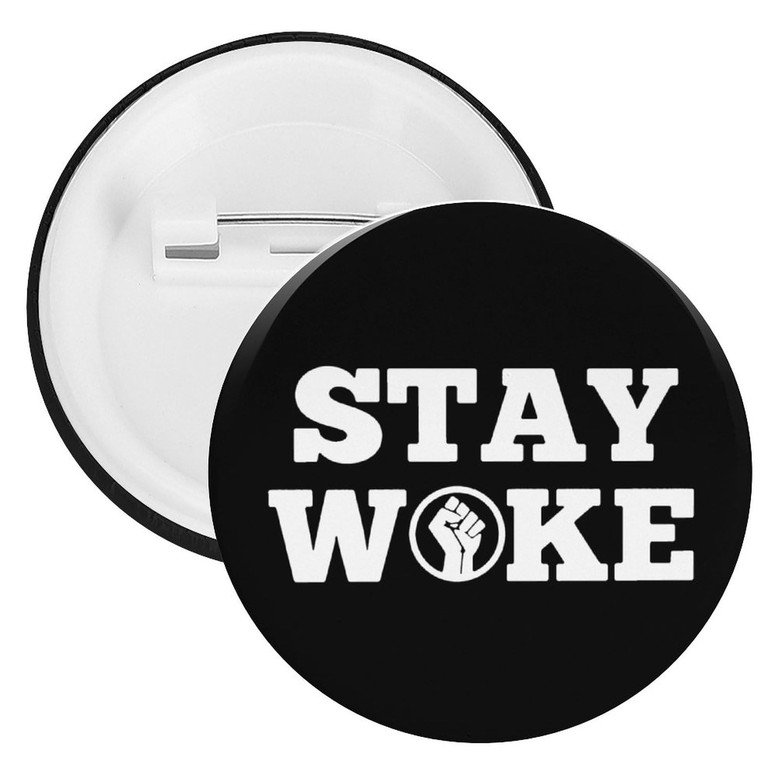 Stay Woke Brooch Pins Fashion Tin Plate Badge Pin Gifts Round 5PCS