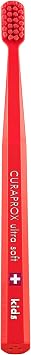 Curaprox CS Kids Toothbrush for Children Aged 412 | Ultra-Soft Gentle Cleaning | 5,500 Curen filaments | Single Pack | Red