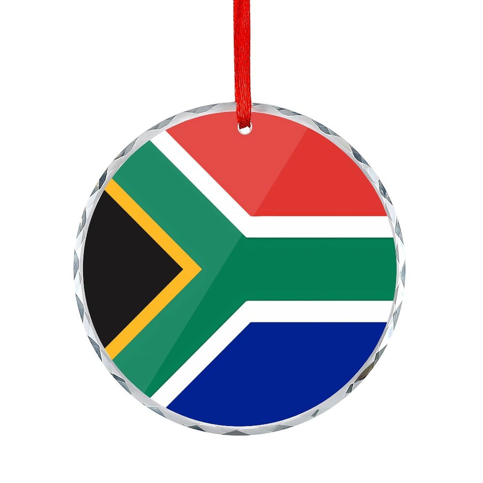 Btcowzrv Style South Africa Flag Round Ornament Hanging Pendant Decor