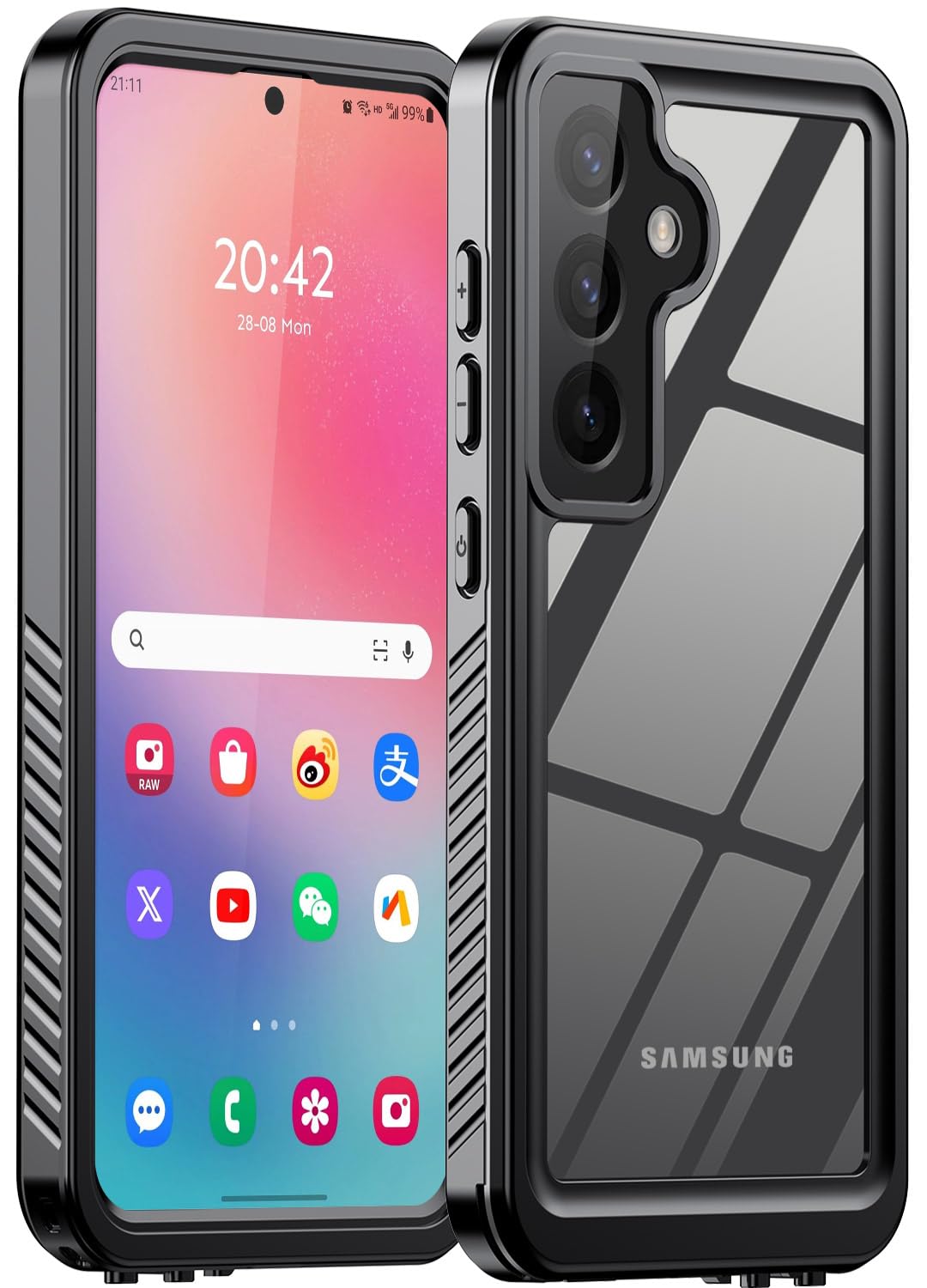 LOVE BEIDI for Samsung Galaxy S24 Case, IP68 Waterproof Dustproof Shockproof S24 Case with Screen Protector for Samsung S24 (Black, Galaxy S24)