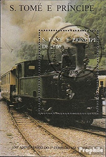 Prophila Collection Briefmarken-Kleinbogen – Sao Tome E Principe 1997, Schweizerische Eisenbahn, Gestempelt