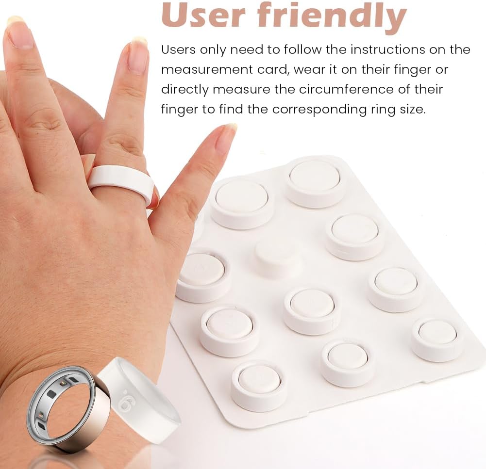 Oura Ring 4 Sizing Kit,Not Standard US Sizes,Oura Ring Sizer Smart Rings Find Your Before You Buy Rings Size 4 to 15(Color:White)