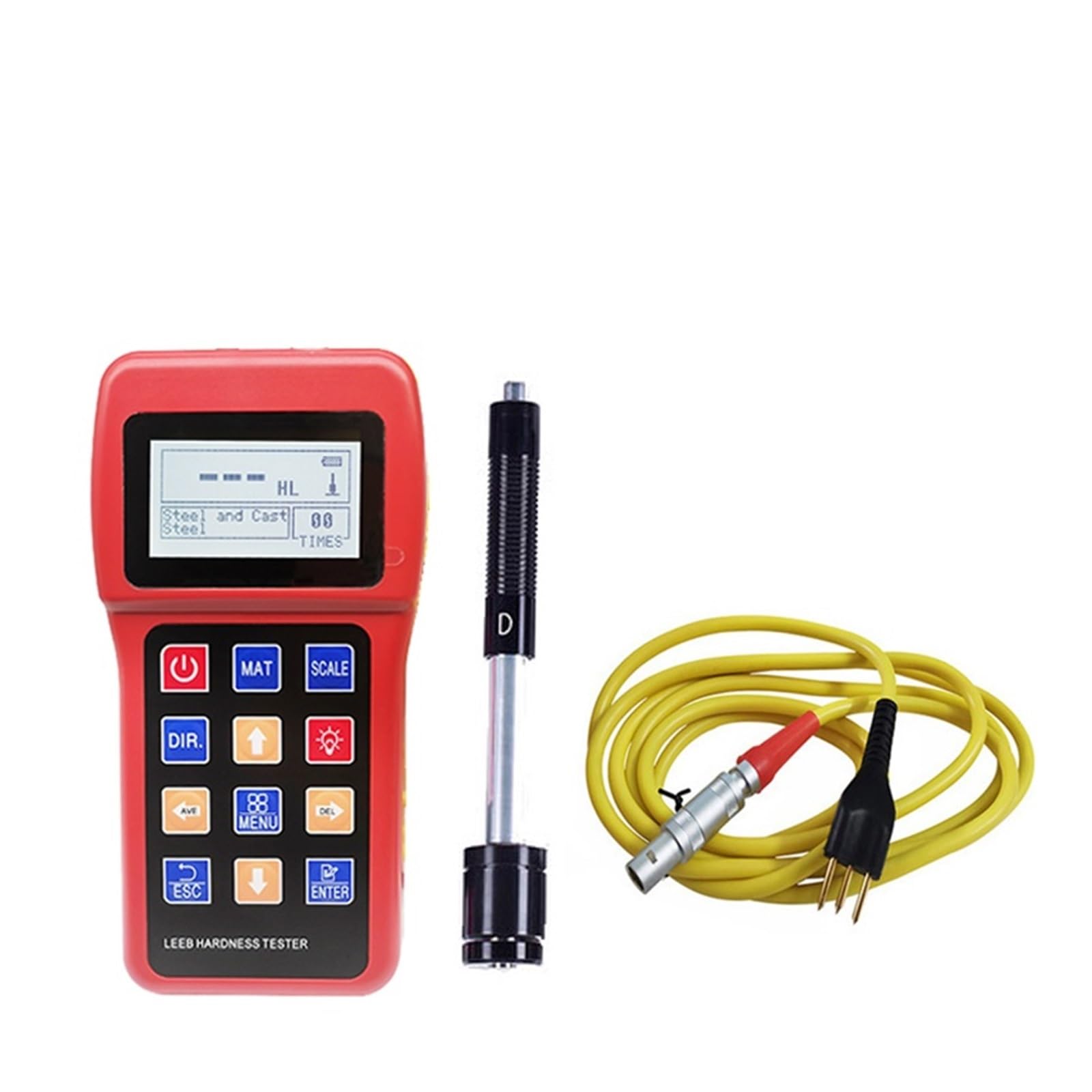 Hardness Tester, 7-in-1 Leeb Metal Hardness Tester for HRC,HL,HB,HV,HS,HRB, Durometer for Cast Steel Alloy Cast Aluminum Copper Metal Meters Test(D-Type Dvice)