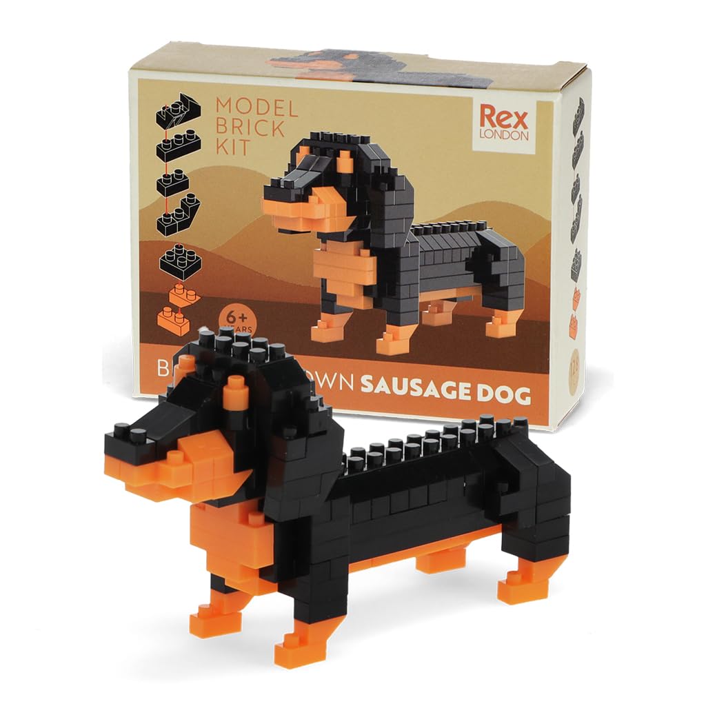Rex London Build your own dog model brick kit - Sausage dog