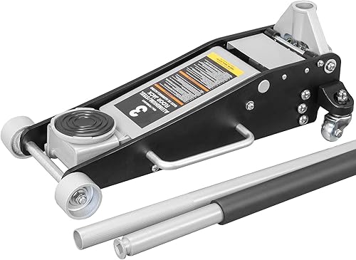 Miniatura 2 de BIG RED AT830011LBR Gato de piso de aluminio de doble bomba de elevación rápida, 3 toneladas (6,000 libras), negroplateado