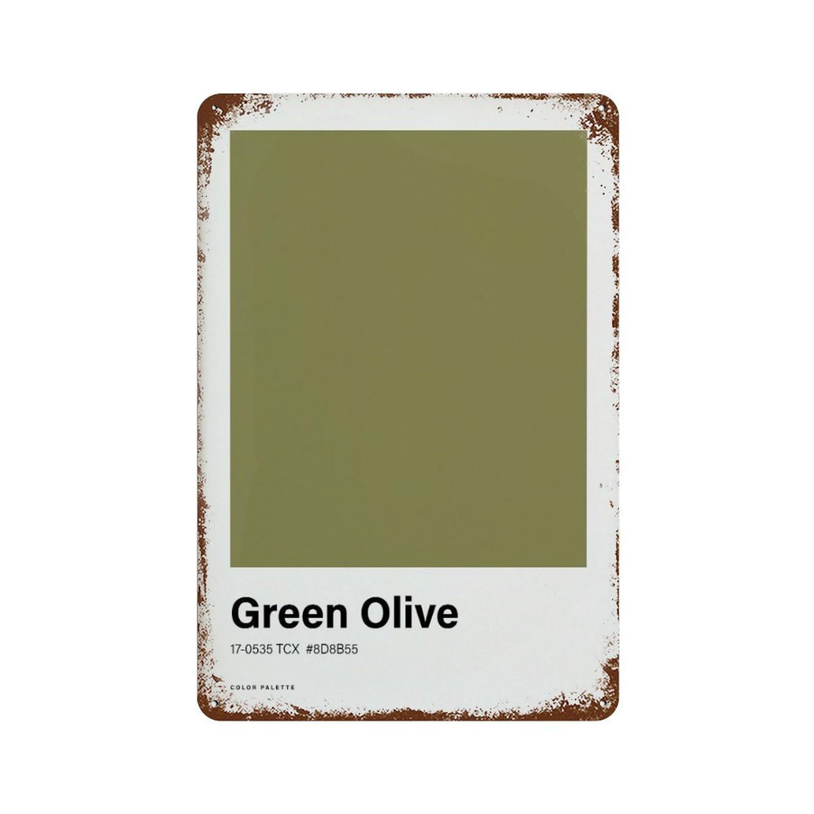 xiaoxiaoshen Green Olive Color Palette Minimalist Nordic Wall Decor Art Metal Tin Poster Modern Home Decor Art Home Bar Shop Decorations Vintage Sign 30x20cm