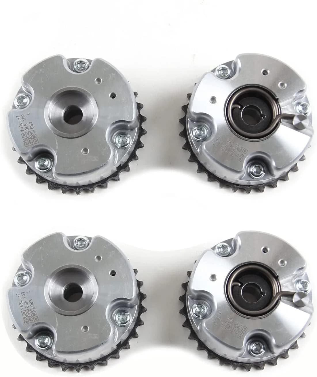 Intake & Exhaust Camshaft Adjuster Kit Replace OE 2x 06E109083L 2x 06E109084K Fits for Touareg 4.2L BAR, for S5 A6 A8/A8L Q7 S4 CAUA BVJ BYH CNDA Engine, with 1 Year Warranty