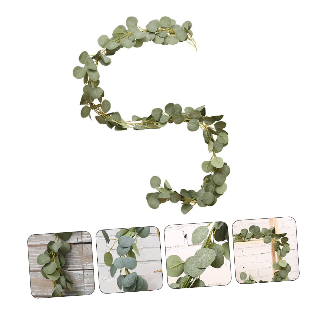 Alipis 3 Pezzi Rattan Artificiale Decorazioni Per Finestre Pianta Di Vite Pendente Foglia Di Eucalipto Decorazione Del Partito Verde Foglia Pendente Decorazioni Del Festival Simulazione
