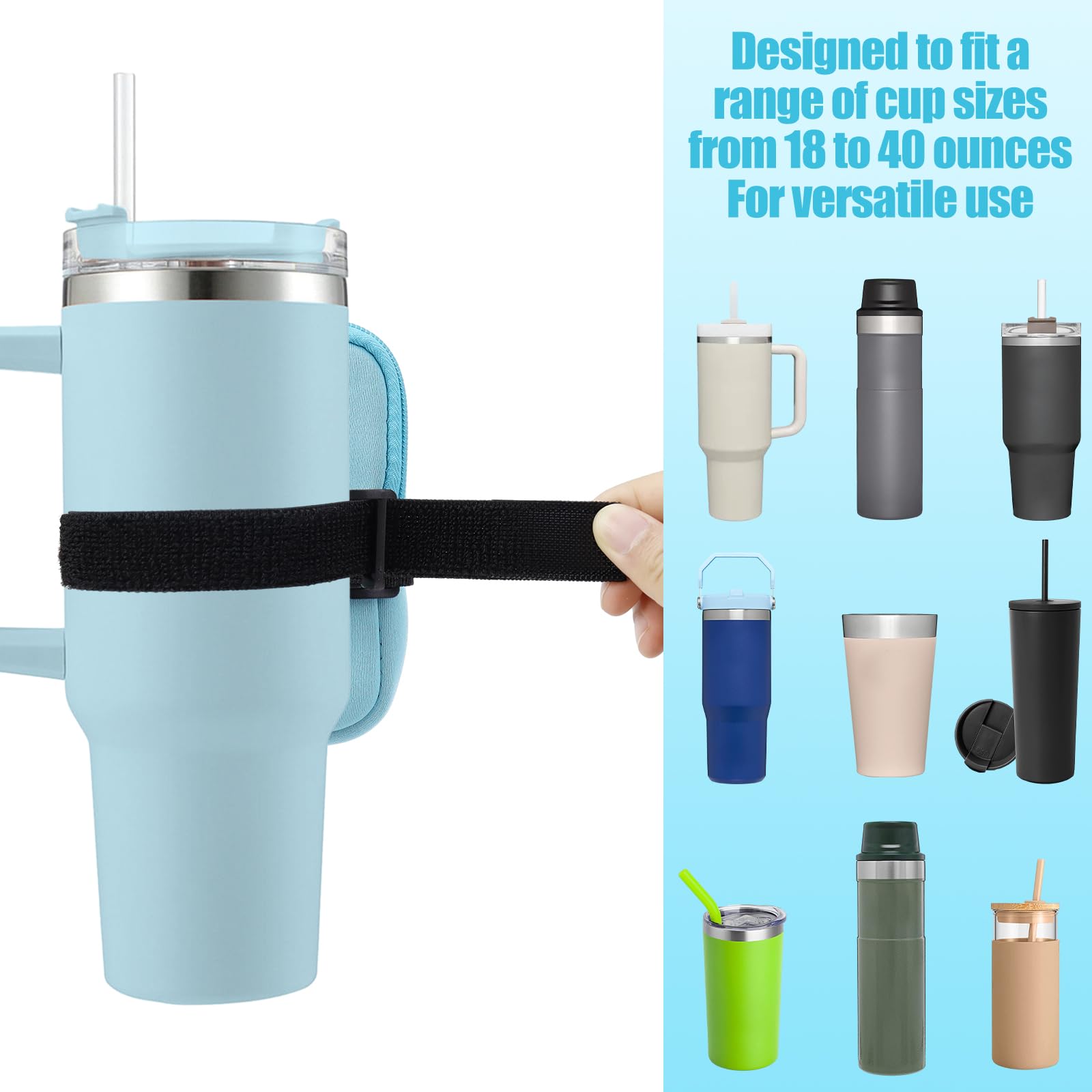 POCHETTE POUR BOUTEILLE D'Eau, pour Porte-Gobelet D'Eau de 18 à 40 Oz