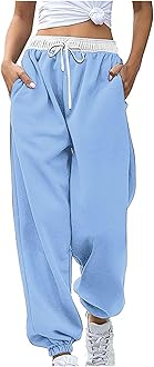 Womens Casual Athletic Cotton Long Sweatpants,Teen Girl Solid Color Cute Hiking Long Pants,Fall Trendy Clothes