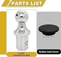 Vista 7 de 60601 - Bola de enganche de cuello de cisne con sistema de disco, compatible con Dodge RAM 2500 3500 2013-2025, bola de cuello de cisne de 2-5/16