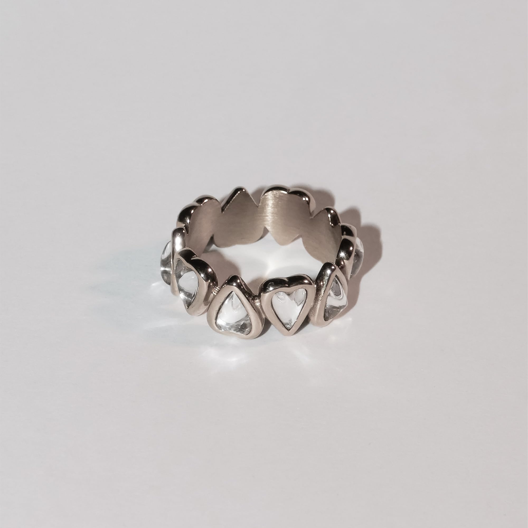 LIEBESKIND BERLIN Damen Ringe – Ringe aus Edelstahl mit Glass Herz-Motiv
