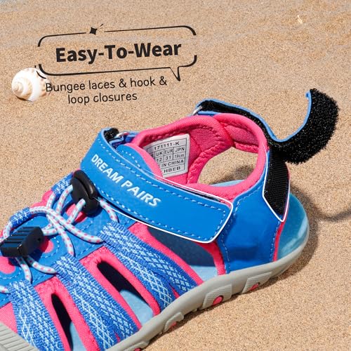 Image of DREAM PAIRS Unisex Summer Water Athletic Sandals | Closed-Toe Protection Quick-Drying Upper Comfort Footbed Durable Non-Slip Sole Hook-And-Loop Outdoor Sport Walk Hike