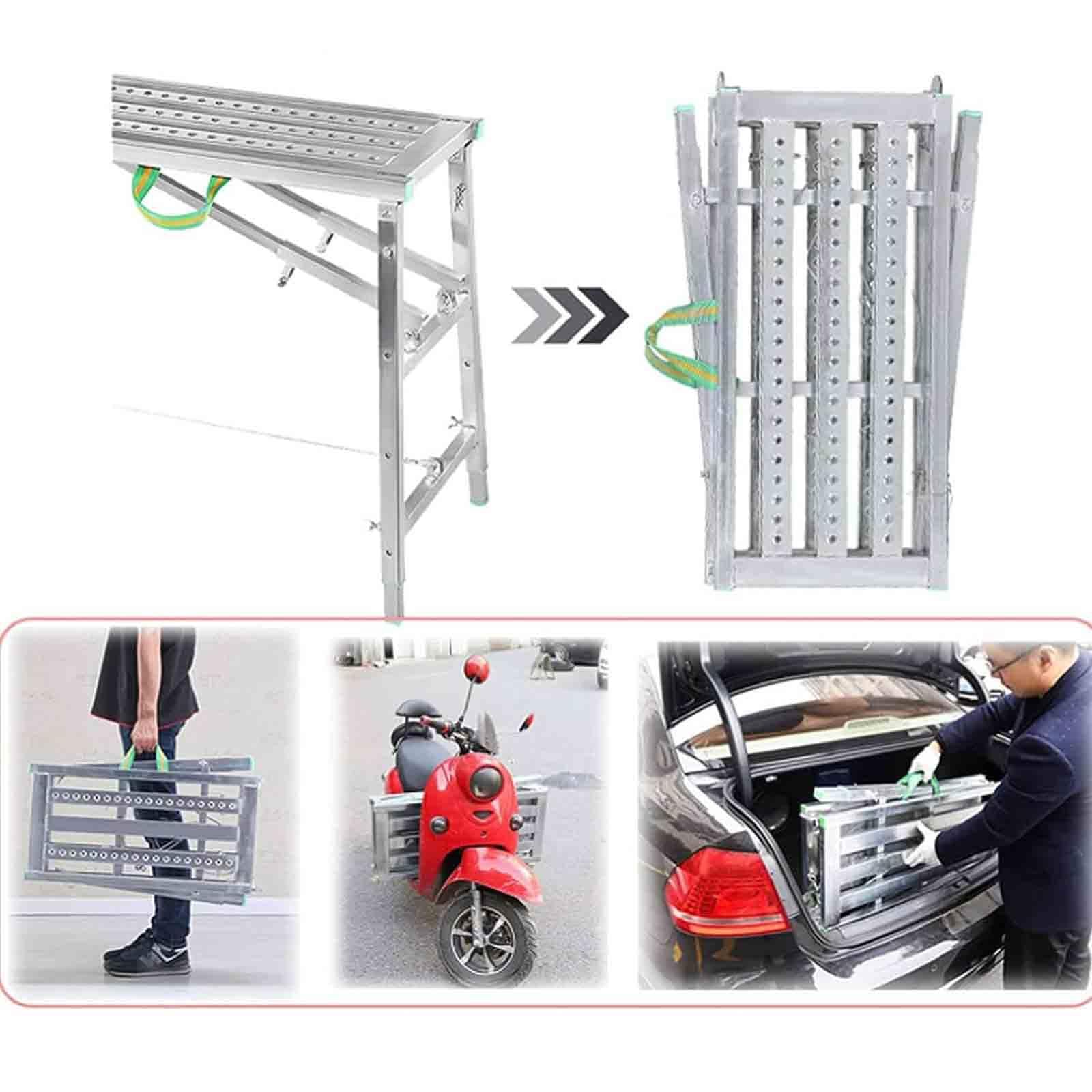 Rusztowanie aluminiowe, rusztowanie, do 150 kg odporne, kroki regulowane wysokość, drabina rusztowania, składana platforma robocza, rusztowanie, narzędzia, do dekoracji pokrycia,160cm
