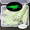 Valkyrie 12 Pieces Phosphor Hook Silicone Shrimp Fishing Rod Feed Fake Artificial Needle Fish Feed White
