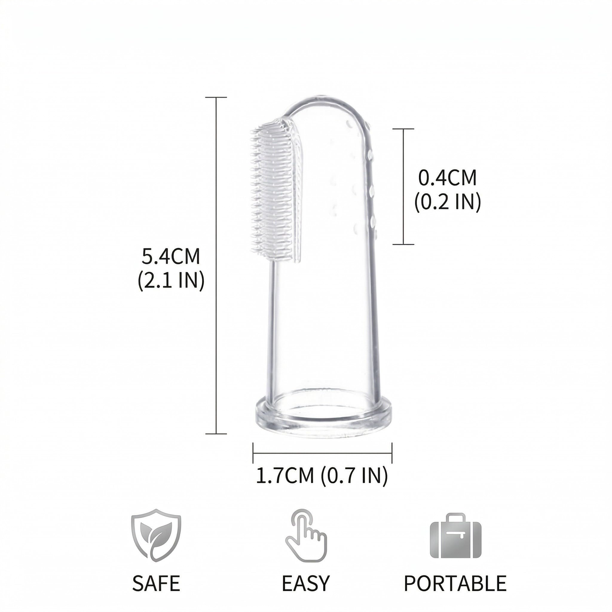 10 Unità Spazzolino Neonato 6 Mesi, Spazzolini da Dito in Argento, Per Igiene Orale del Bambino, 5.4 * 1.7cm