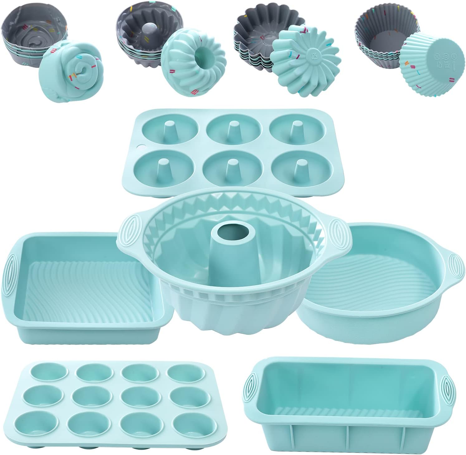 30pcs Nonstick Silicone Bakeware Set With Baking Pan, Silicone Cake Molds, Baking