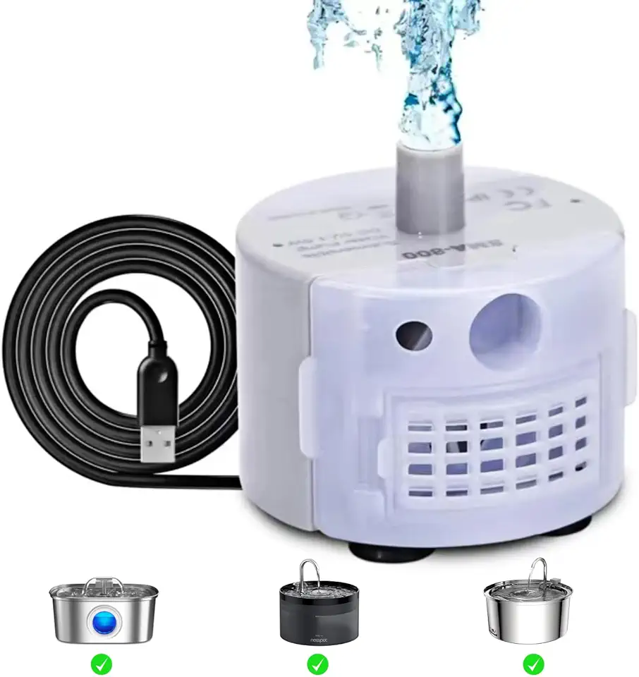 Bomba para Bebedouro de Gatos, Bomba de Reposição para Bebedouros de Pet de Estimação, Bomba de água Mute DC 5V/1A
