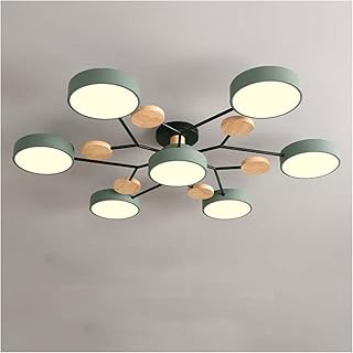 ZHNPJE Lámpara de Techo LED Circular de acrílico, Estilo nórdico Moderno, semiempotrada, Ideal para Sala de Estar, Comedor, Dormitorio, Pasillo y Cocina (Color: Verde, 7 Luces, tamaño: luz Blanca).
