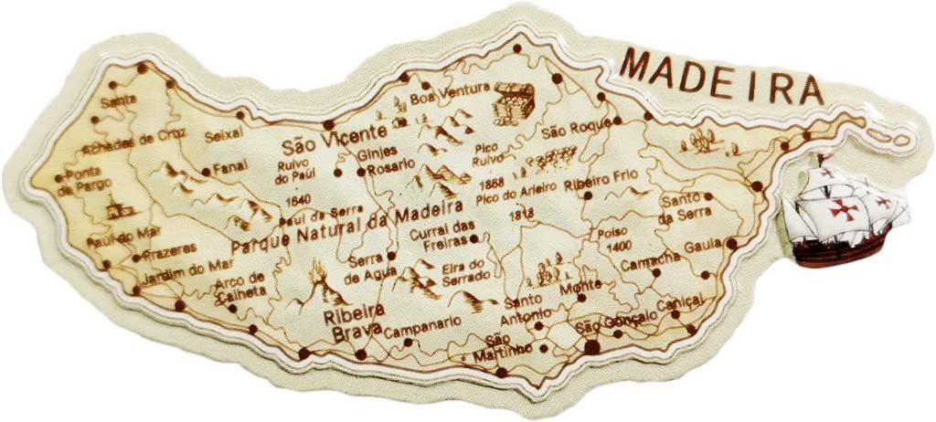 Madeira Portugal Map Madeira Fridge Magnet Refrigerator Magnet Decoration Magnet Sticker Souvenir Resin Crafts