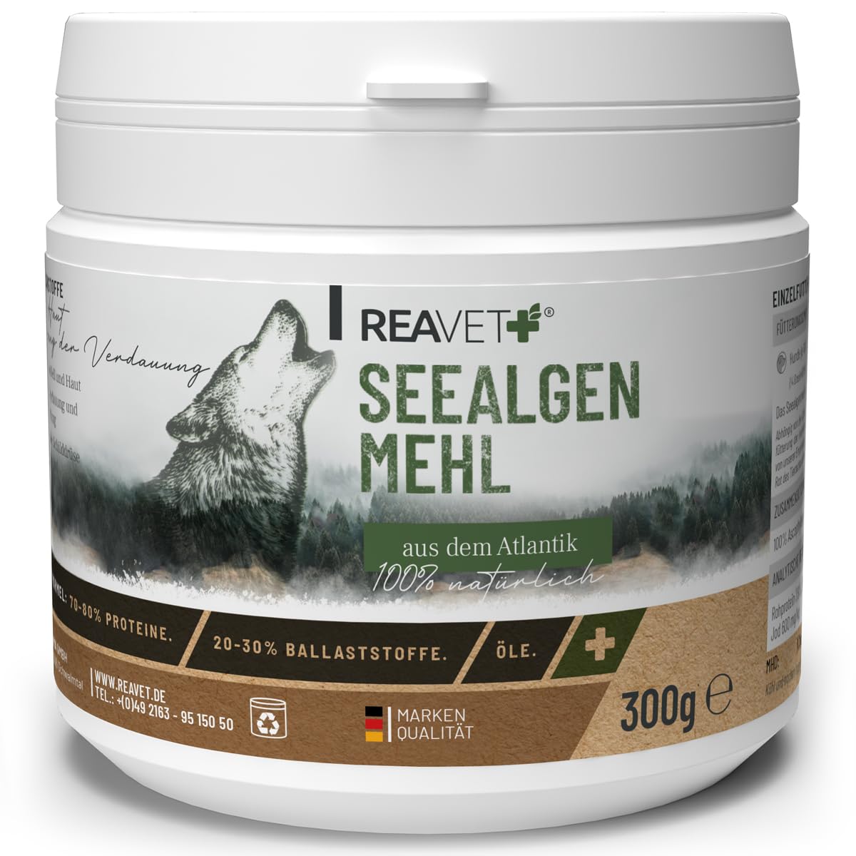 ReaVET Seealgenmehl Hund 300 g – Barf-Zusatz aus Ascophyllum nodosum