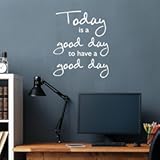 Today is A Good Day to Have a Good Day - Inspirational Quotes Wall Art Vinyl Decal - 19" x 23" - Living Room Motivational Wall Art Decal - Life Quotes Vinyl Sticker Wall Decor &lpar;White&rpar;