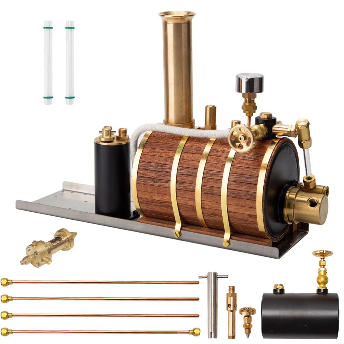 B-2 - Caldaia a vapore modello per macchina a vapore mono/due/tre cilindri, orizzontale da 200 ml, modello di caldaia per navi a vapore da 70 cm, decorazione regalo - RTR