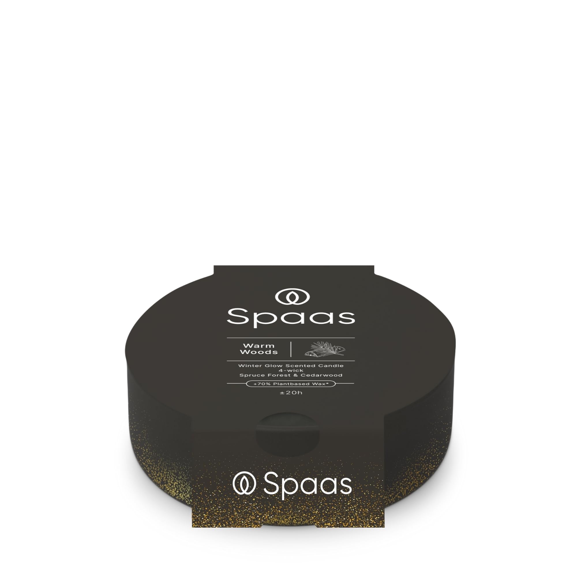 Spaas Winter Glow Scented Candle 4-wick 20h, Warm Woods