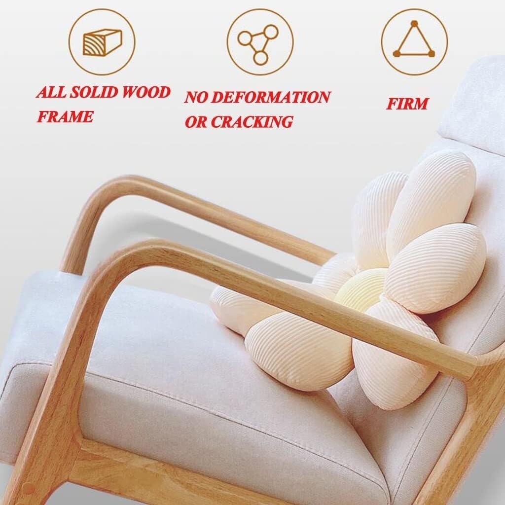 Nursery Rocking Chair with Upholstered Wingback, Modern Recliner Lawn Chair with Armrests and en Legs for Living Room, Bedroom, Office, and Study (Green)