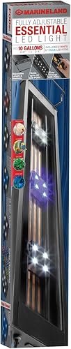 Marineland Luz LED esencial totalmente ajustable para acuarios de 10 galones, iluminación personalizable