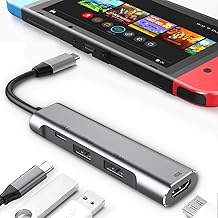 REAKA Upgraded USB Type C to HDMI Digital AV Multiport Hub,USB-C(USB3.1) Adapter PD Charger for Nintendo Switch/Switch OLED,Portable 4K HDMI Dock for Samsung Dex Station Travel TV Docking Station